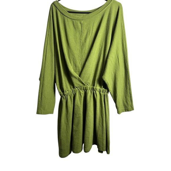 Free People NWOT Santa Maria Mini dress olive Oversized Medium Boho Coastal New - Picture 4 of 9